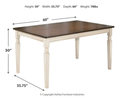 Whitesburg Dining Table and 4 Chairs with Storage - furniture place usa