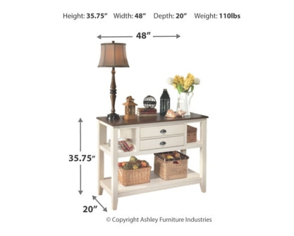 Whitesburg Dining Table and 4 Chairs with Storage - furniture place usa
