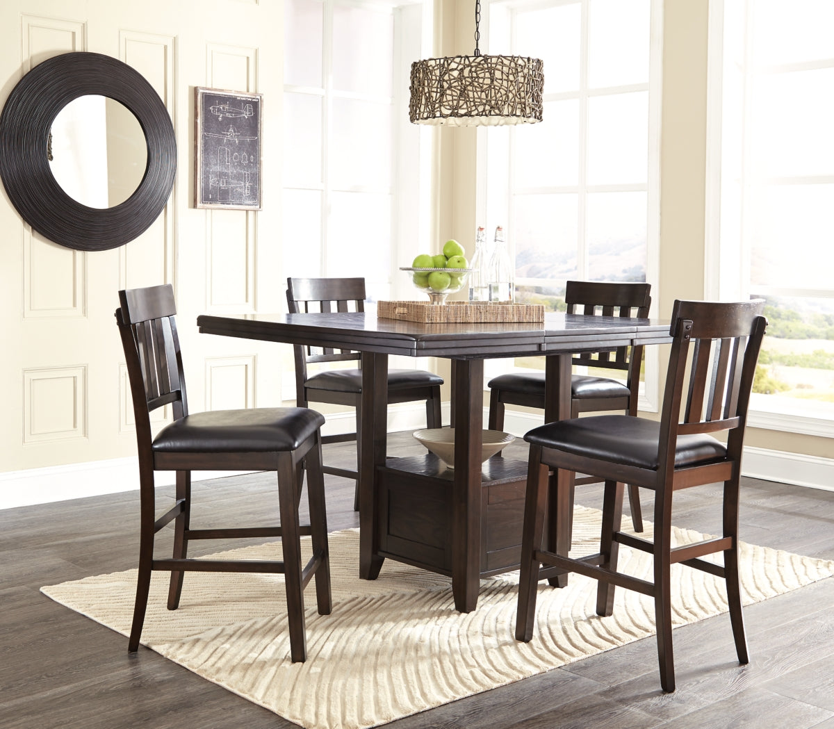 Haddigan Counter Height Dining Extension Table - furniture place usa