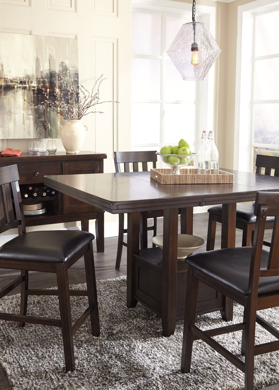 Haddigan Counter Height Dining Extension Table - furniture place usa