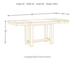 Moriville Counter Height Dining Extension Table - furniture place usa