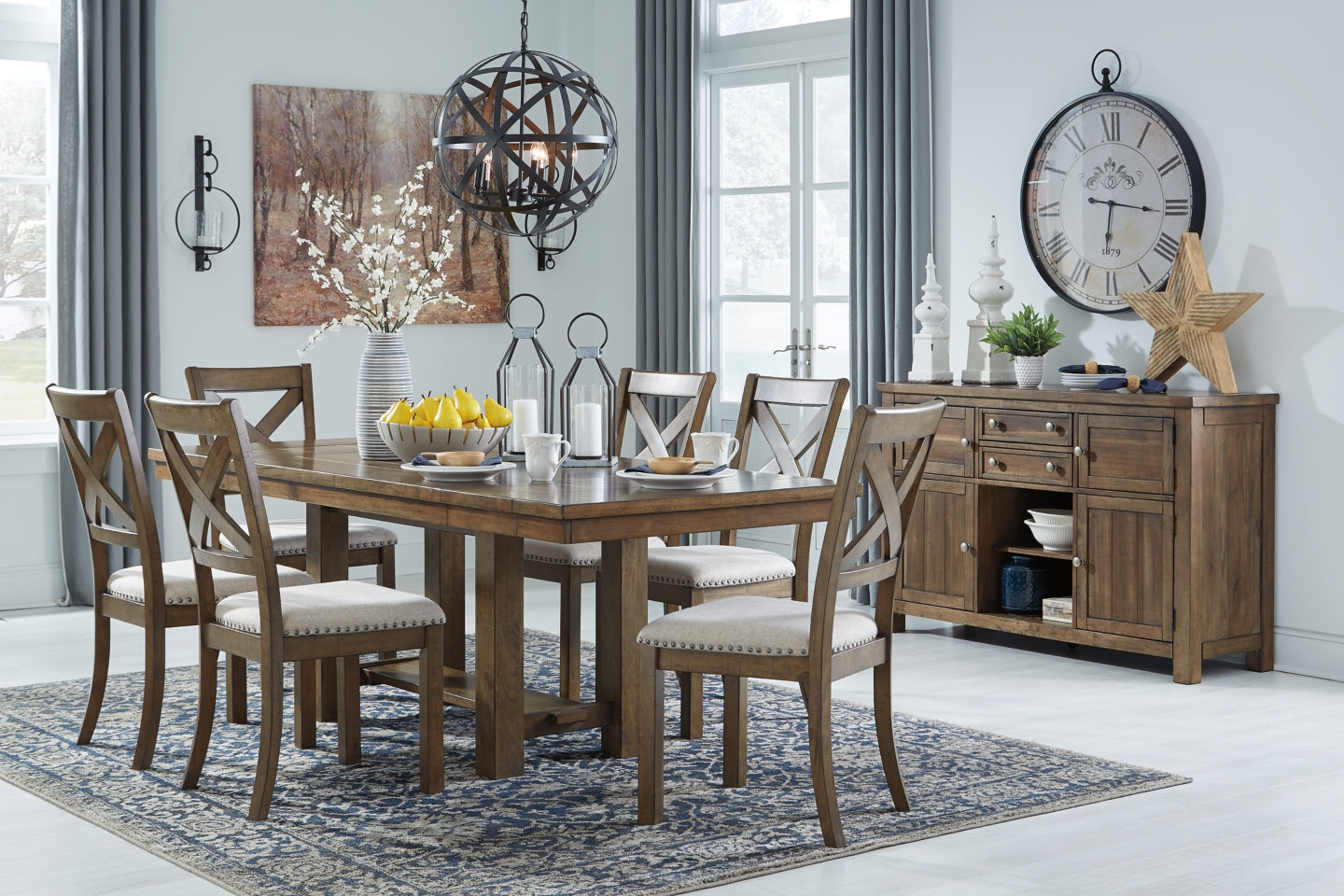 Moriville Dining Table and 6 Chairs with Storage - furniture place usa