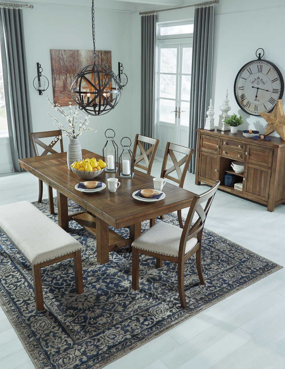 Moriville Dining Table and 4 Chairs and Bench - furniture place usa
