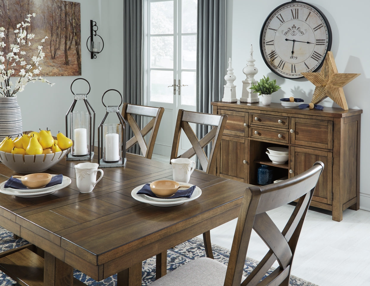 Moriville Dining Table and 4 Chairs and Bench - furniture place usa