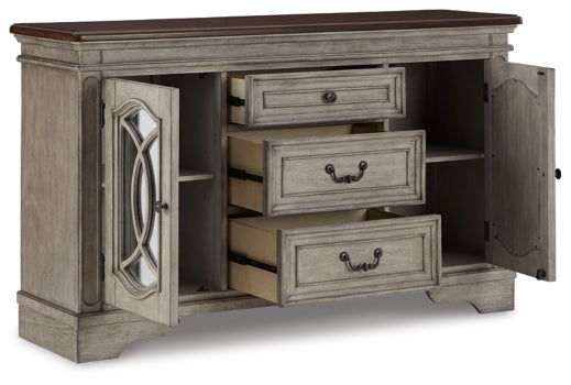 Lodenbay Dining Table and 6 Chairs with Storage - furniture place usa