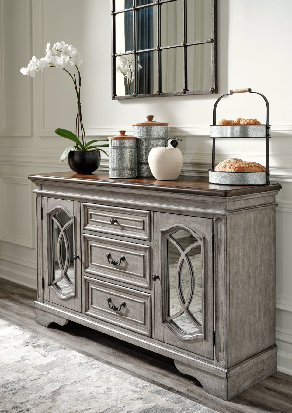 Lodenbay Dining Table and 6 Chairs with Storage - furniture place usa
