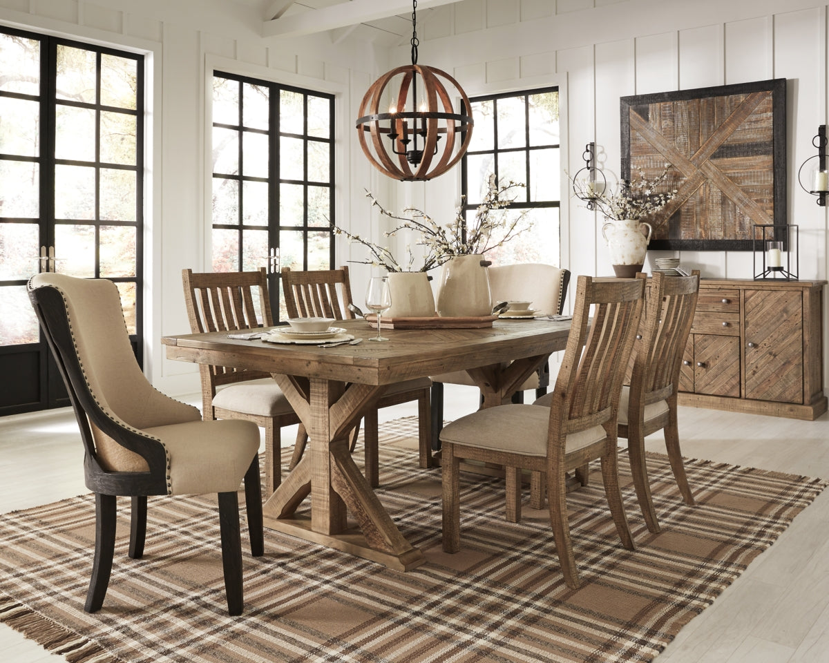 Grindleburg Dining Table and 6 Chairs with Storage - furniture place usa