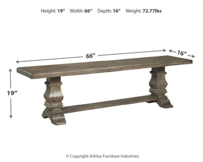Wyndahl Dining Table and 4 Chairs and Bench - PKG002292 - furniture place usa