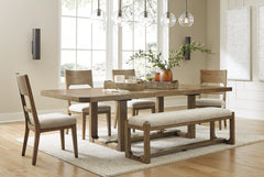 Cabalynn Dining Table and 4 Chairs and Bench - furniture place usa