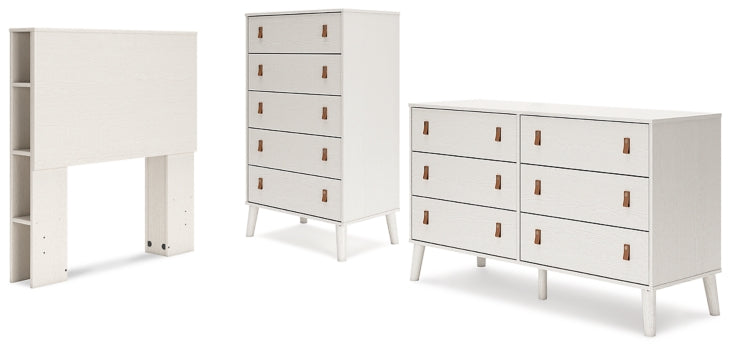 Aprilyn Twin Bookcase Headboard with Dresser and Chest - furniture place usa