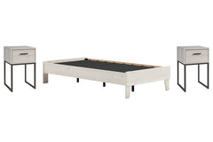 Socalle Twin Platform Bed with 2 Nightstands - furniture place usa