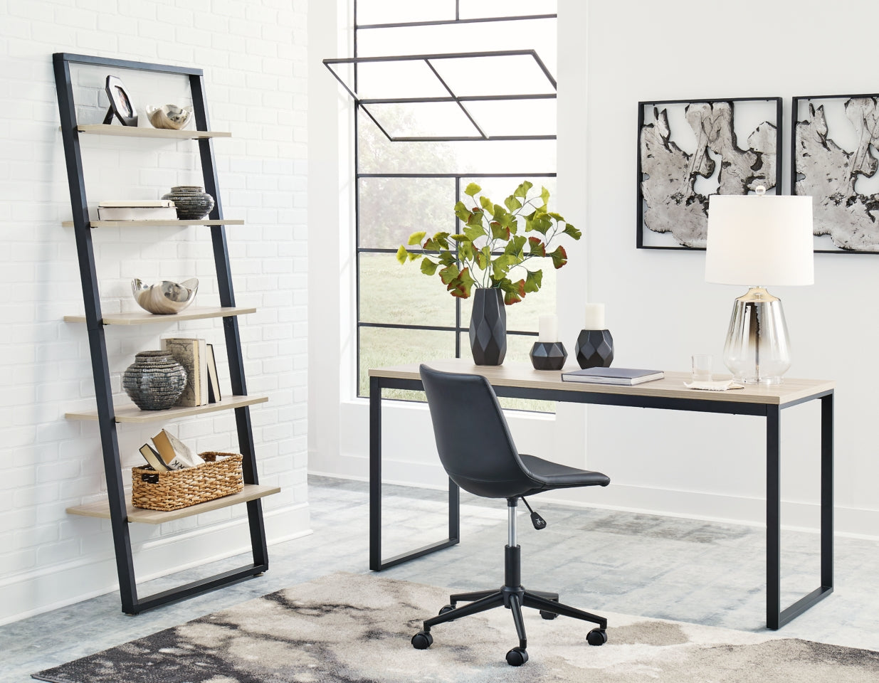 Waylowe Home Office Desk and Storage - PKG010499 - furniture place usa