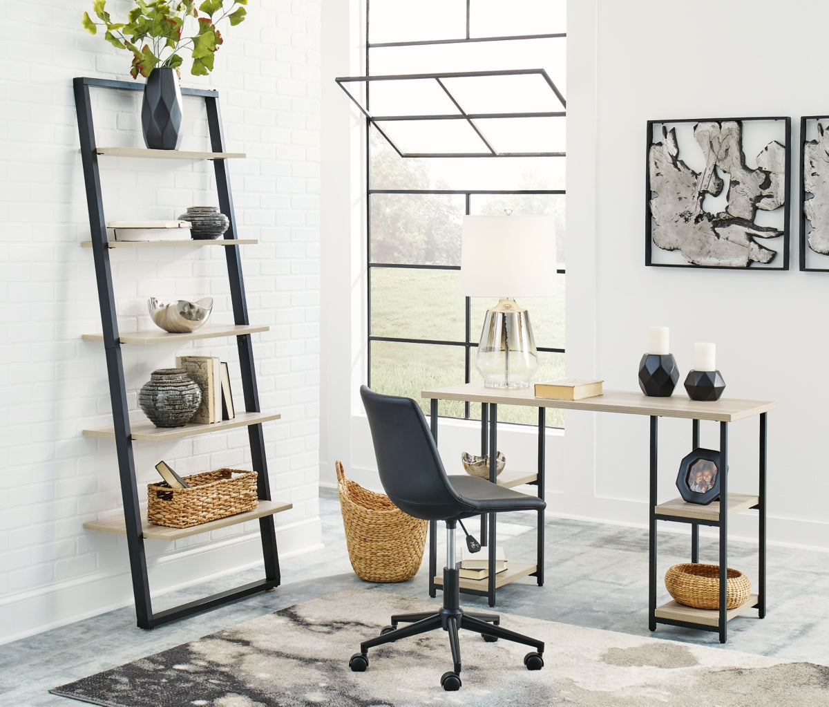 Waylowe Home Office Desk and Storage - PKG010500 - furniture place usa