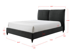 JENN KING BOUCLE HB/FB - CHARCOAL, JENN KING/ BOUCLE RAIL CHARCOA - furniture place usa
