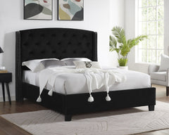 EVA QUEEN HEADBOARD/FOOTBOARD-BLACK, EVA /QUEEN RAIL - BLACK - furniture place usa