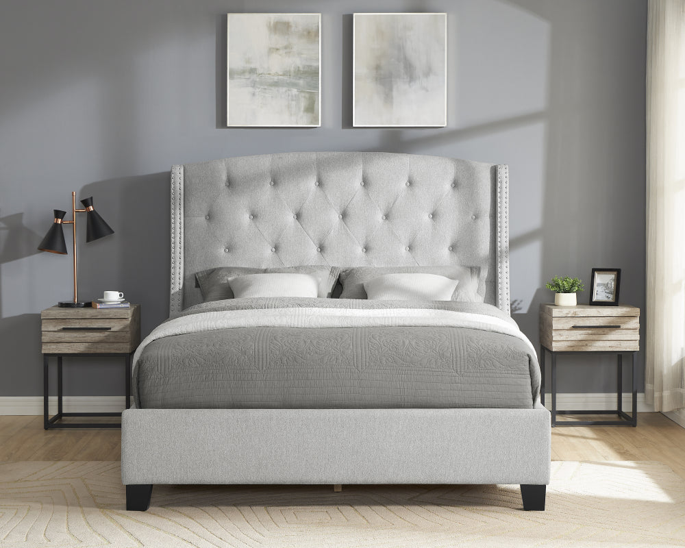 EVA QUEEN HEADBOARD/FOOTBOARD-DOVE, EVA /QUEEN RAIL -DOVE - furniture place usa