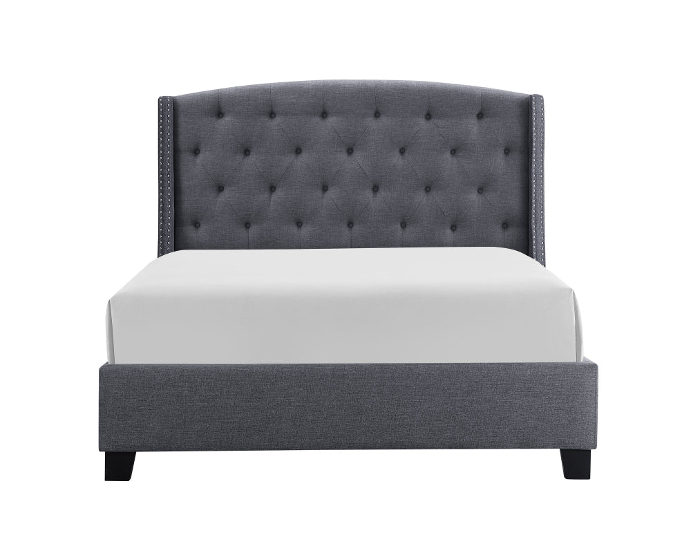 EVA KING HEADBOARD/FOOTBOARD -GREY, EVA KING/ RAIL -IVORY - furniture place usa
