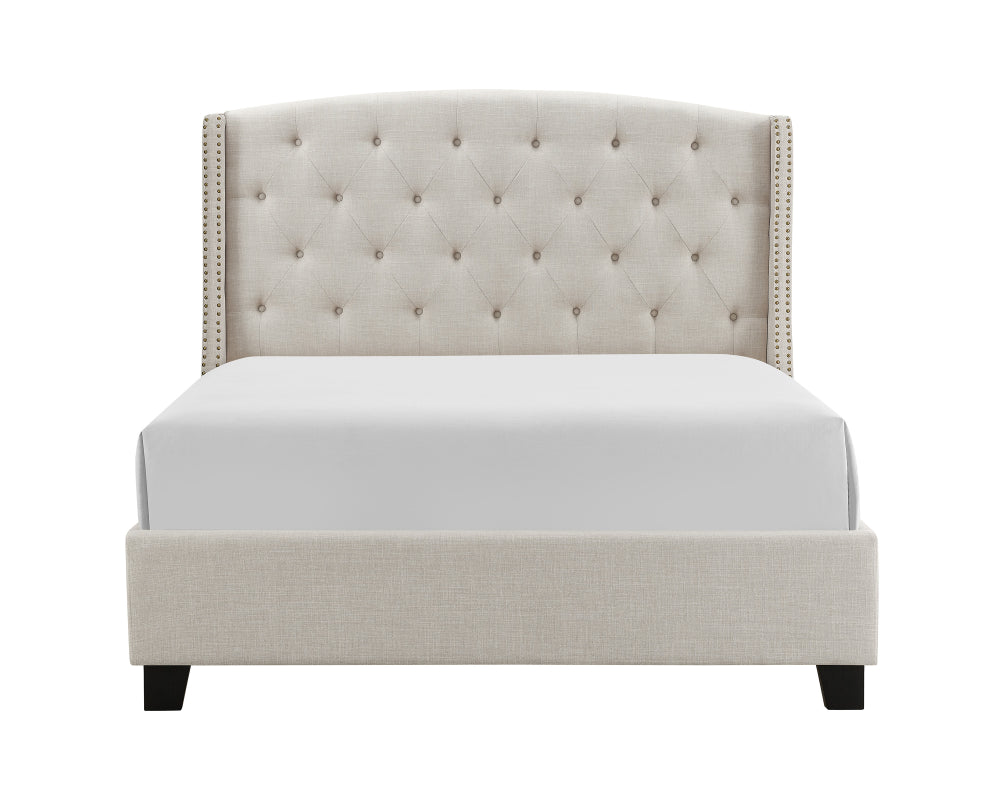 EVA QUEEN HEADBOARD/FOOTBOARD-IVORY, EVA /QUEEN RAIL -GREY - furniture place usa