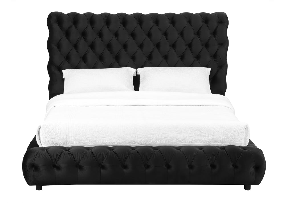 FLORY K. HEADBOARD/FOOTBOARD -BLACK, FLORY KING/ RAIL - GREY - furniture place usa