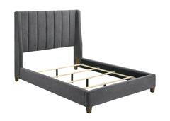 AGNES KING BOUCLE HB/FB CHARCOAL, AGNES KING/ BOUCLE RAIL CHARCO - furniture place usa