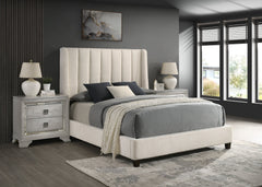 AGNES KING/QUEEN BOUCLE RAIL WHITE, AGNES KING BOUCLE HB/FB CHARCOAL, AGNES KING/ BOUCLE RAIL WHITE - furniture place usa