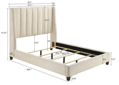 AGNES KING/QUEEN BOUCLE RAIL WHITE, AGNES QUEEN HB/FB BOUCLE WHITE, AGNES /QUEEN BOUCLE RAIL WHITE - furniture place usa