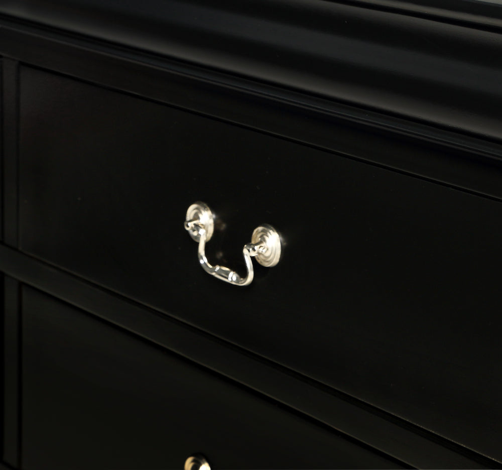 LOUIS PHILIP FULL HB/FB BLACK, LOUIS PHILIP FULL RAIL BLACK - furniture place usa