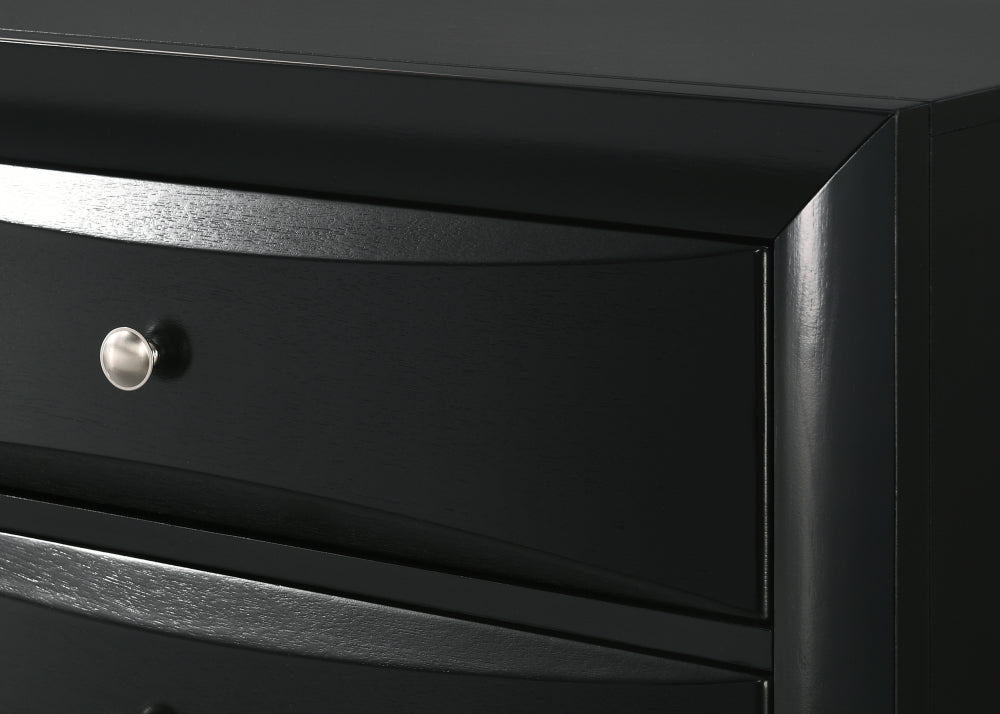 FALLON QUEEN HB(LED) FB BLACK, FALLON RAIL BLACK - furniture place usa
