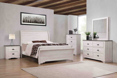 CORALEE QUEEN HEADBOARD CHALK/GREY, CORALEE QUEEN FOOTBOARD CHALK/GREY, CORALEE /QUEEN RAIL CHALK/GREY - furniture place usa