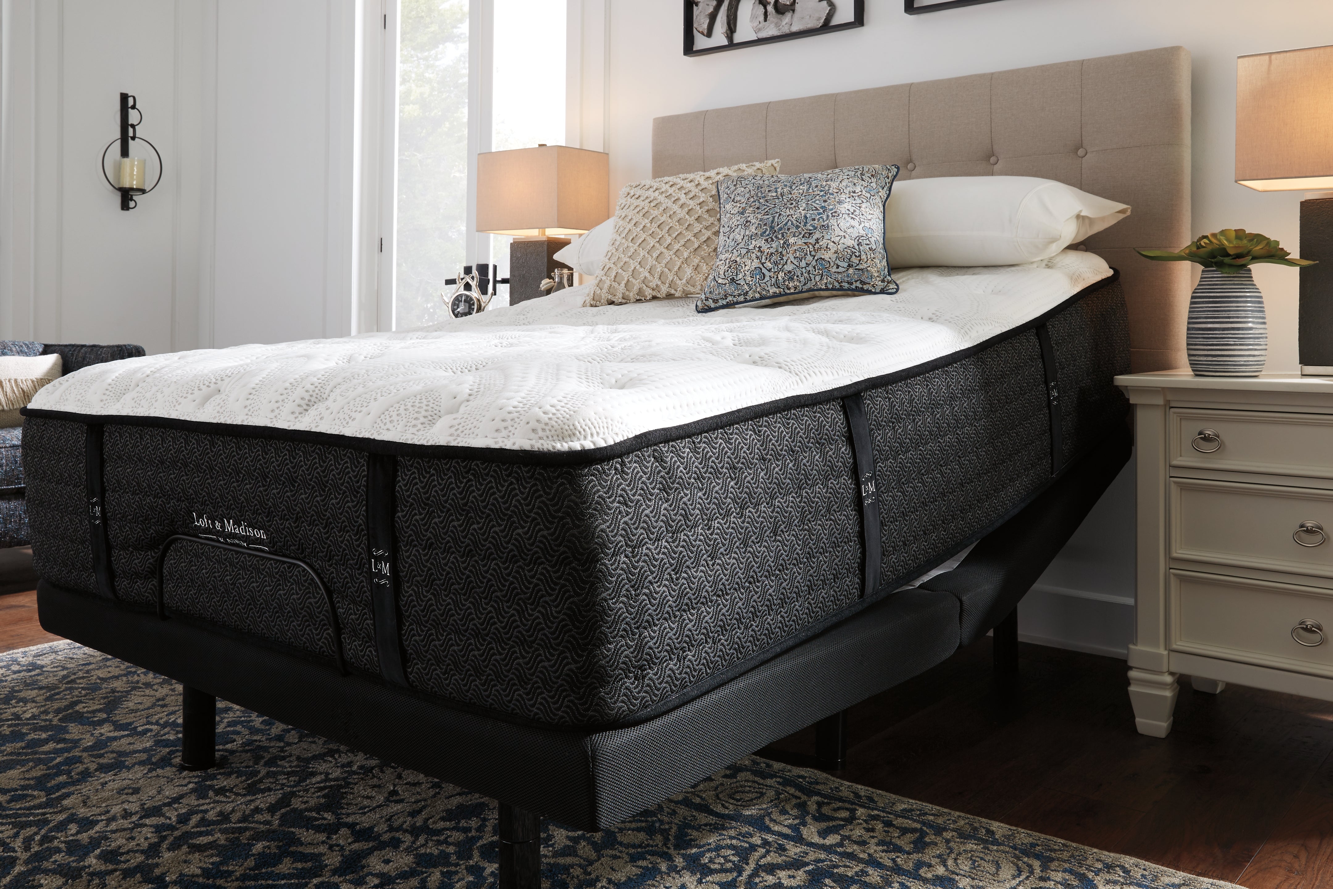Anniversary Edition Pillowtop California King Mattress with Head-Foot Model Better California King Adjustable Head Base - furniture place usa