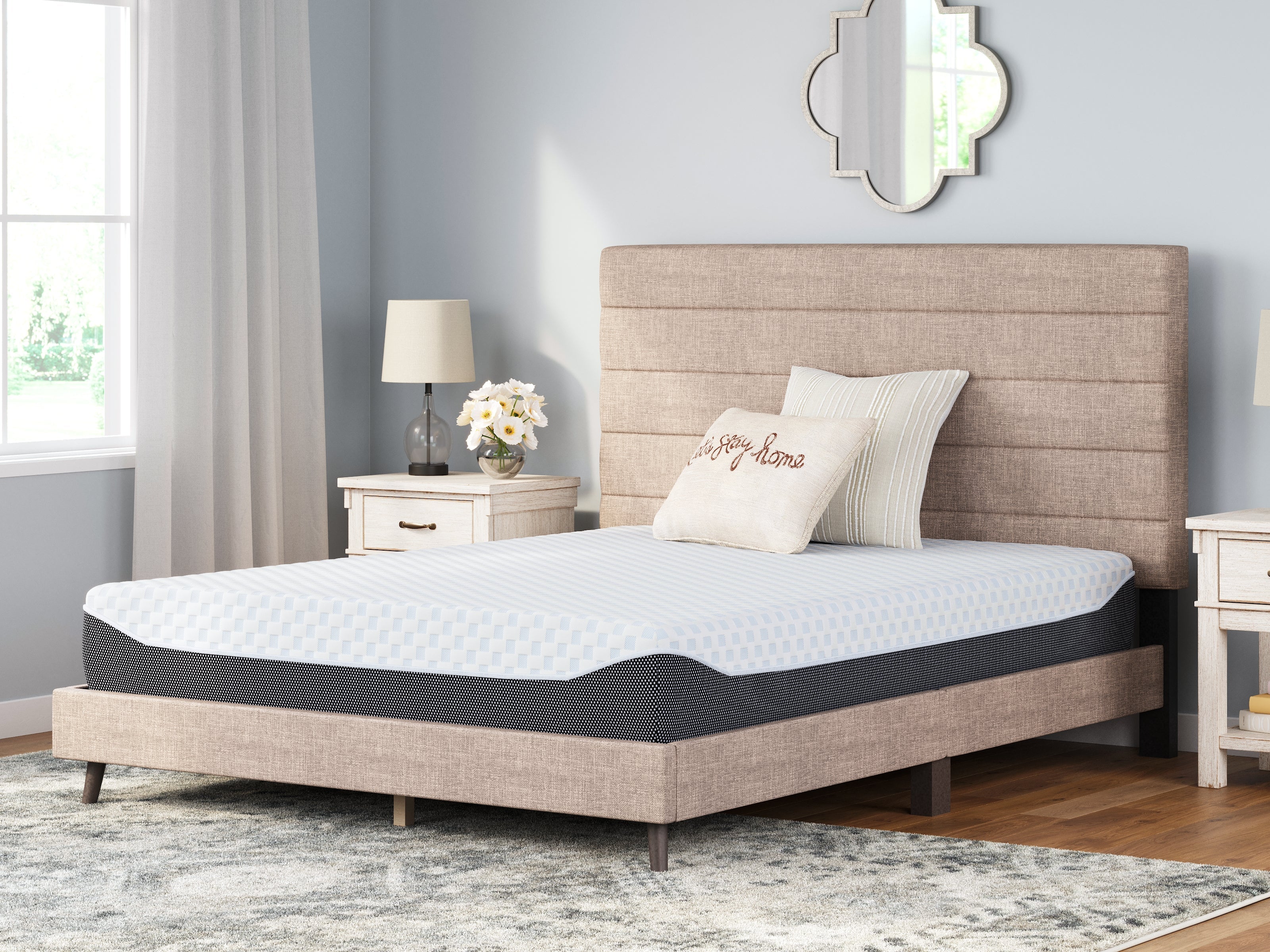 10 Inch Chime Elite Queen Memory Foam Mattress in a box with Adjustable Head Queen Base - furniture place usa
