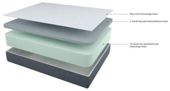 12 Inch Chime Elite Queen Memory Foam Mattress in a box with Adjustable Head Queen Base - furniture place usa