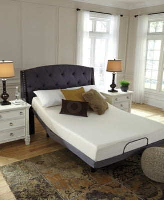 Chime 8 Inch Memory Foam Queen Mattress in a Box with Head-Foot Model-Good Queen Adjustable Base - furniture place usa