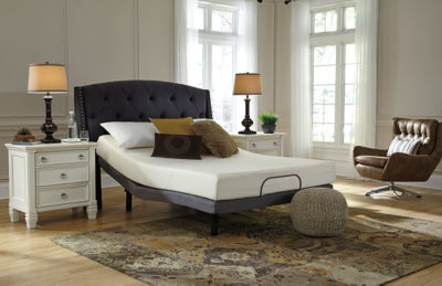Chime 8 Inch Memory Foam Queen Mattress in a Box with Head-Foot Model Better Queen Adjustable Base - furniture place usa