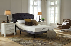 Chime 8 Inch Memory Foam Queen Mattress in a Box with Head-Foot Model Better Queen Adjustable Base - furniture place usa