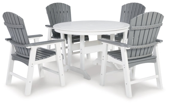 Crescent Luxe Outdoor Dining Table and 4 Chairs - PKG013809 - furniture place usa