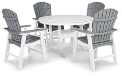 Crescent Luxe Outdoor Dining Table and 4 Chairs - PKG013809 - furniture place usa