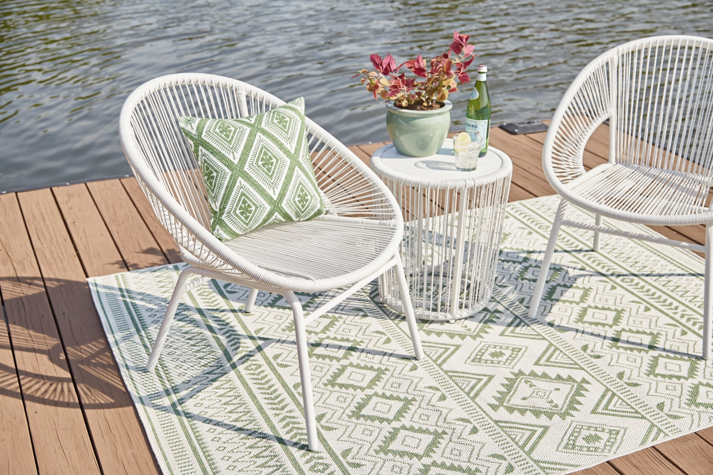 Mandarin Cape Outdoor Table and Chairs (Set of 3) - furniture place usa