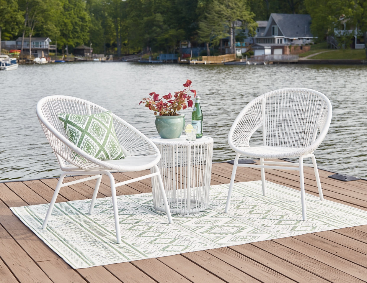 Mandarin Cape Outdoor Table and Chairs (Set of 3) - furniture place usa