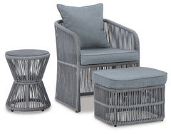 Coast Island Outdoor Chair with Ottoman and Side Table - furniture place usa