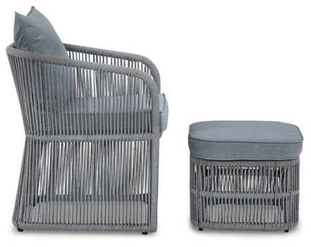 Coast Island Outdoor Chair with Ottoman and Side Table - furniture place usa