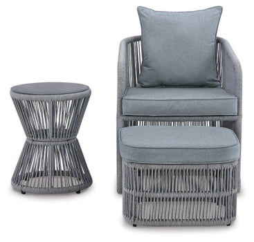 Coast Island Outdoor Chair with Ottoman and Side Table - furniture place usa