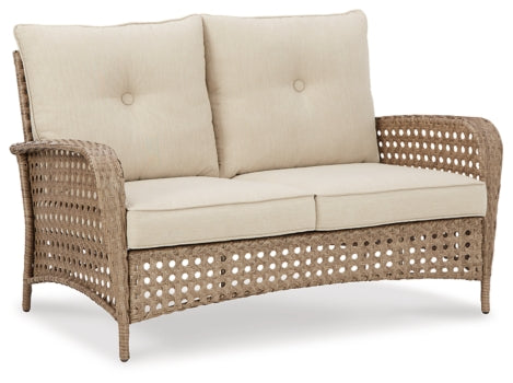 Braylee Outdoor Loveseat with Table (Set of 2) - furniture place usa