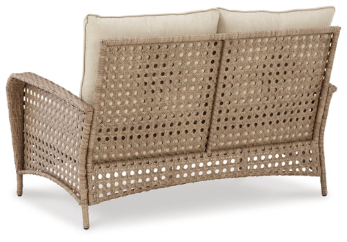 Braylee Outdoor Loveseat with Table (Set of 2) - furniture place usa