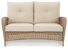 Braylee Outdoor Loveseat with Table (Set of 2) - furniture place usa