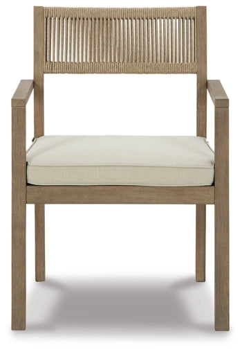 Aria Plains Arm Chair with Cushion (Set of 2) - furniture place usa