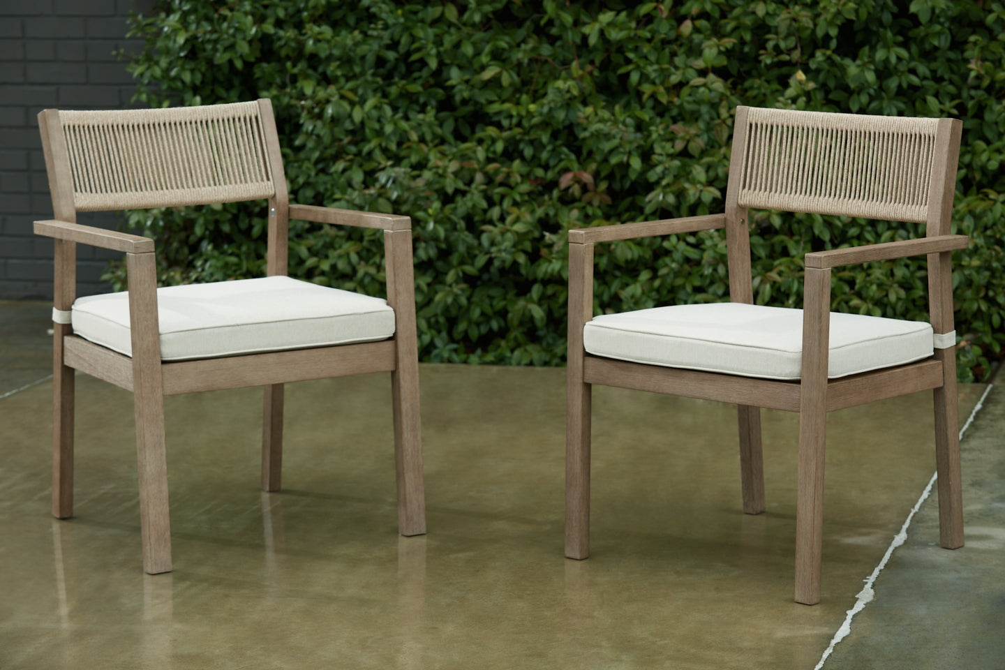 Aria Plains Arm Chair with Cushion (Set of 2) - furniture place usa