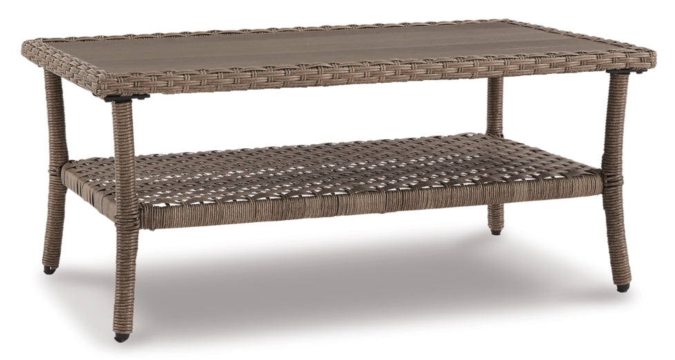 Clear Ridge Outdoor Loveseat and 2 Chairs with Coffee Table - furniture place usa