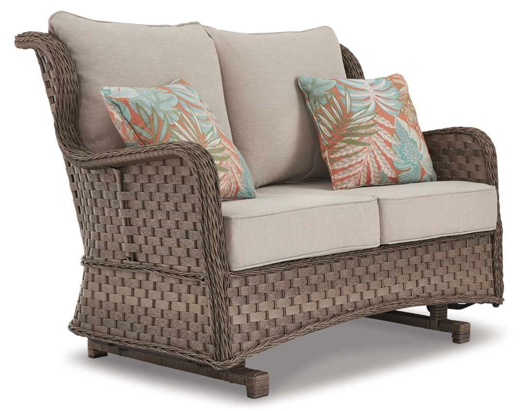 Clear Ridge Outdoor Loveseat with Coffee Table - furniture place usa