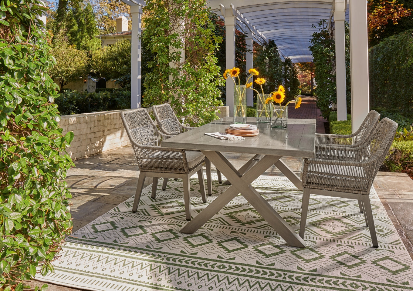 Beach Front Outdoor Dining Table and 4 Chairs - PKG014896 - furniture place usa